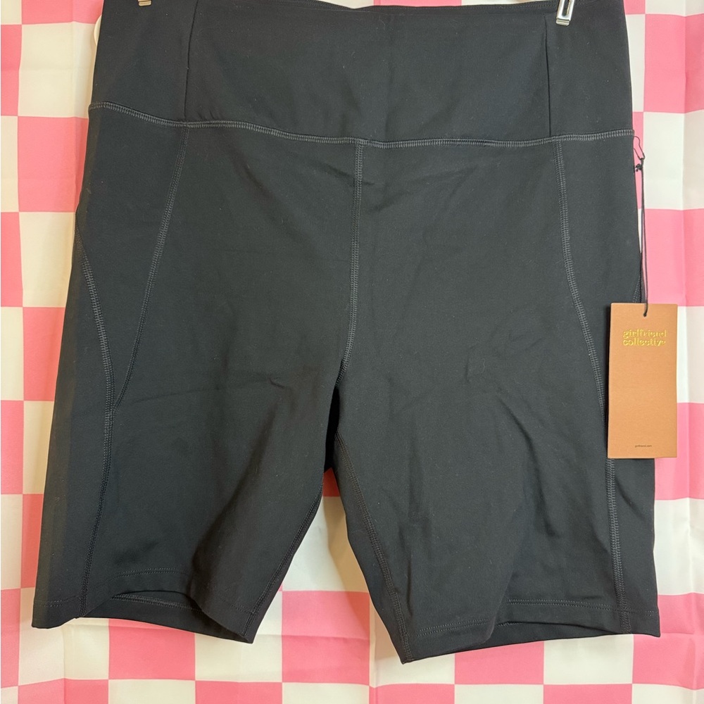 Girlfriend Collective Black High-Rise Biker Shorts